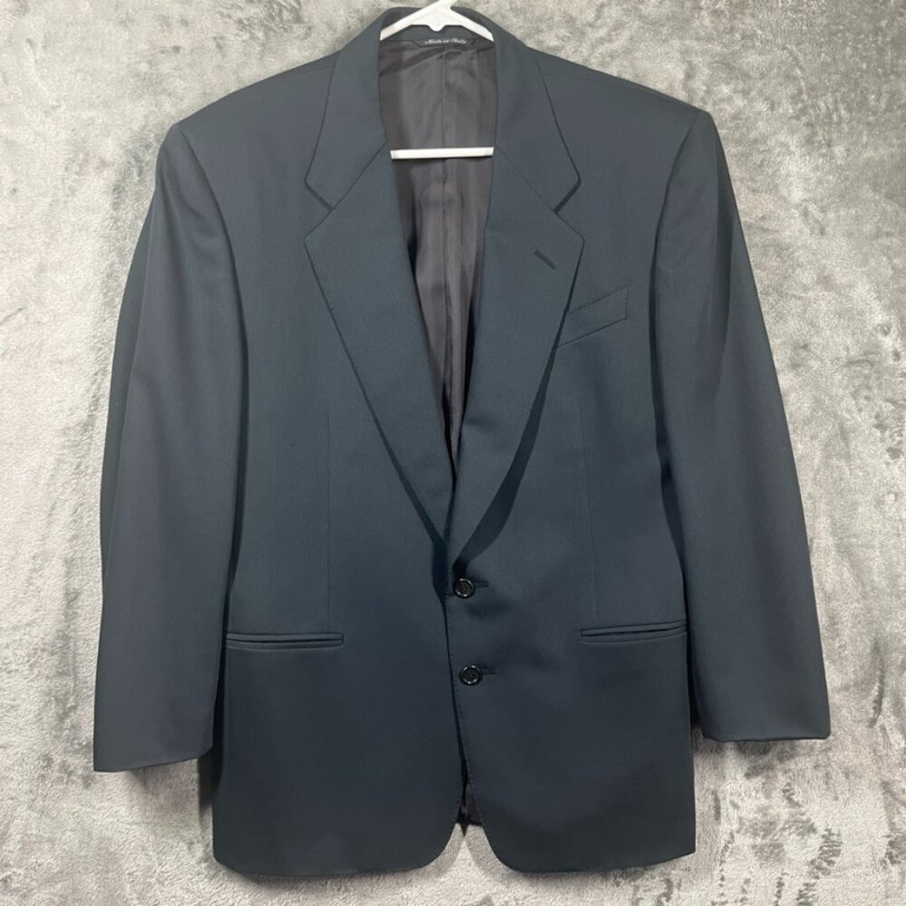 Canali Milano 46C Made in Italy Green Blue 100% Wool Blazer Sport Coat Jacket